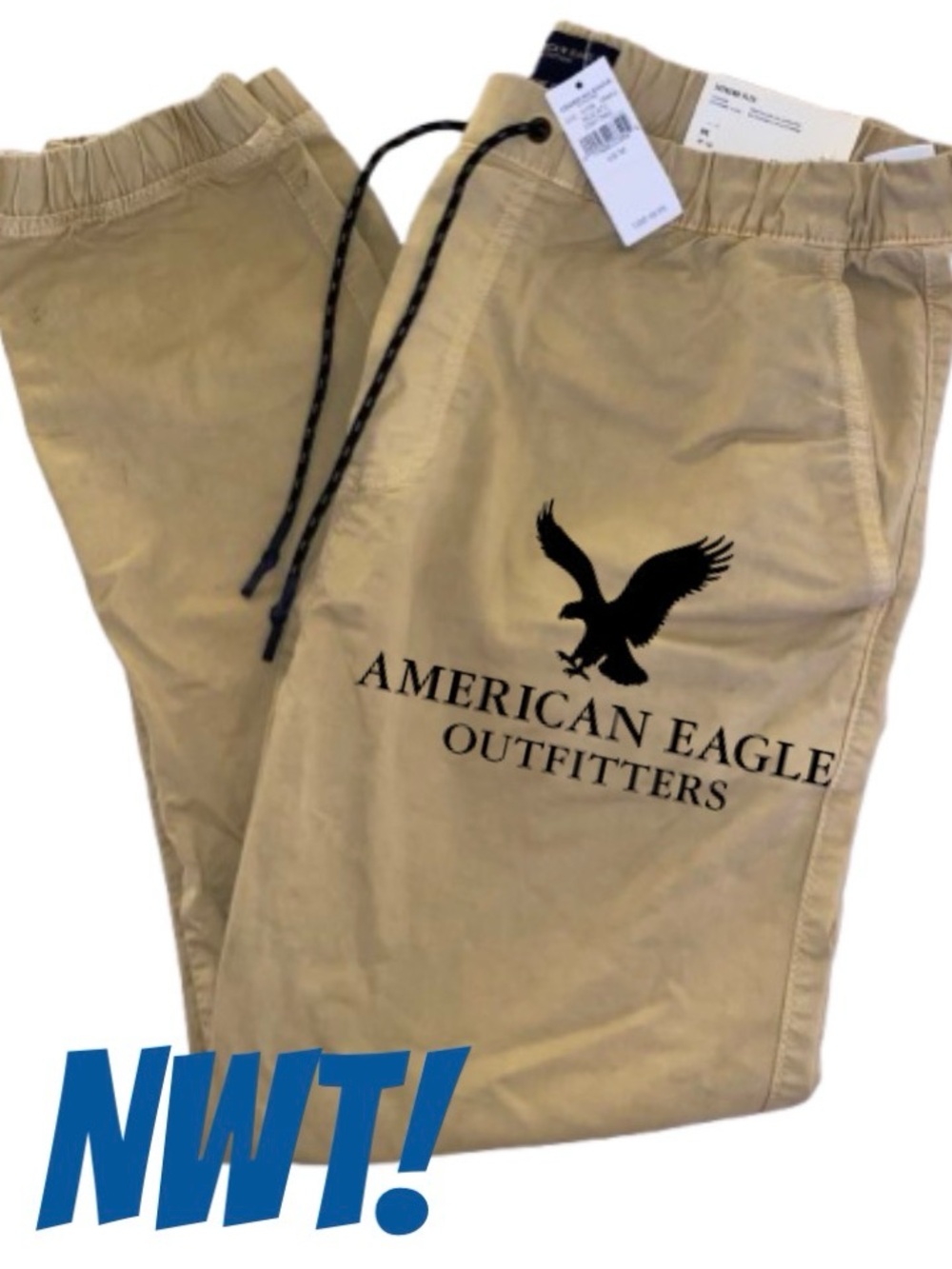 👖 American Eagle Outfitters Tan Drawstring Joggers Size M